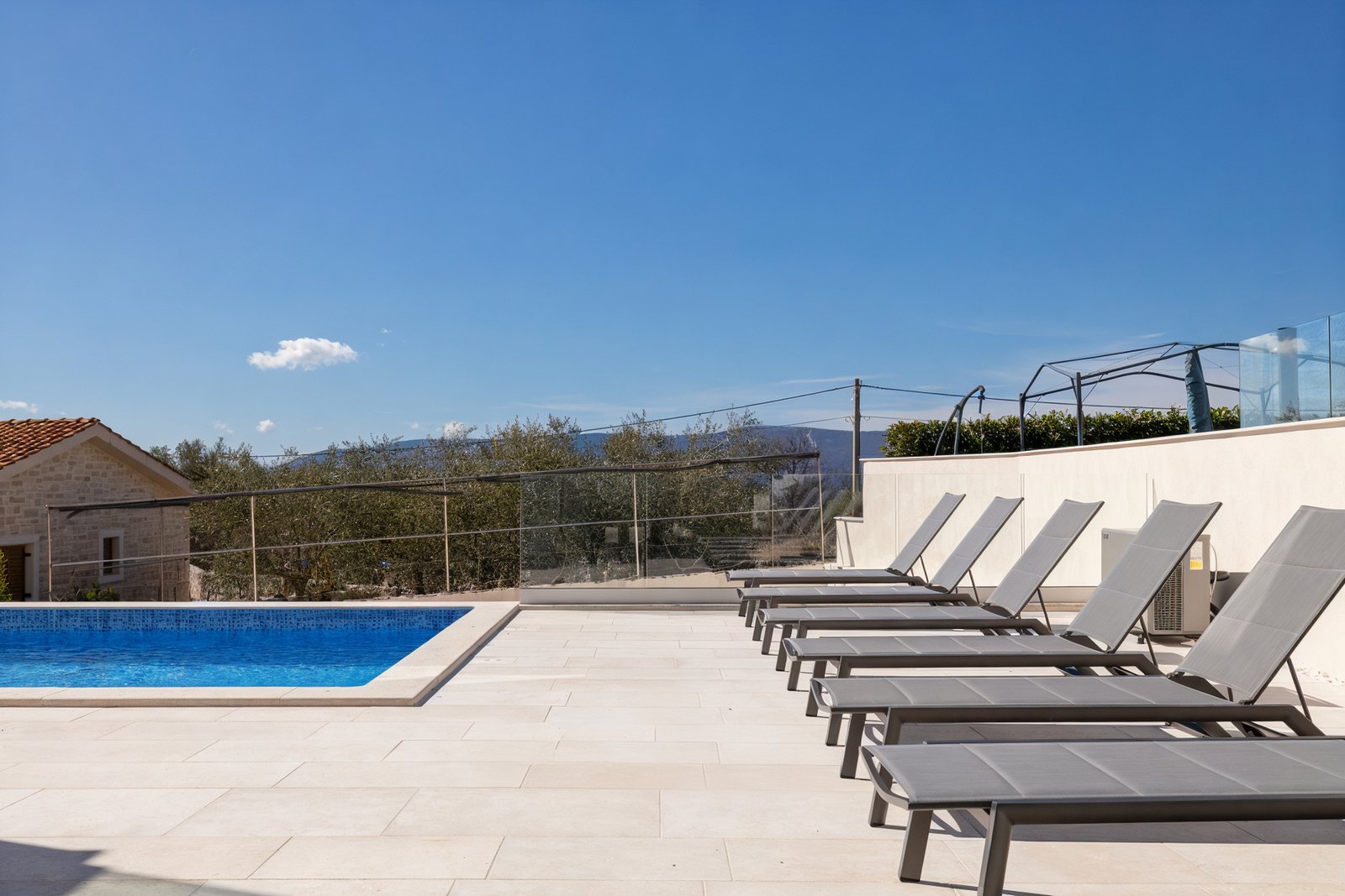 Villa Neoma spacious terrace with sea view on Krk